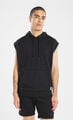 Chaleco Hoodie Relaxed,NEGRO